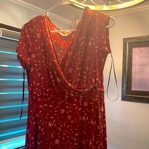 Cross bodice short sleeve summer dress